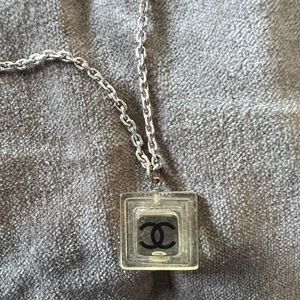 Chanel clear resin/acrylic charm necklace